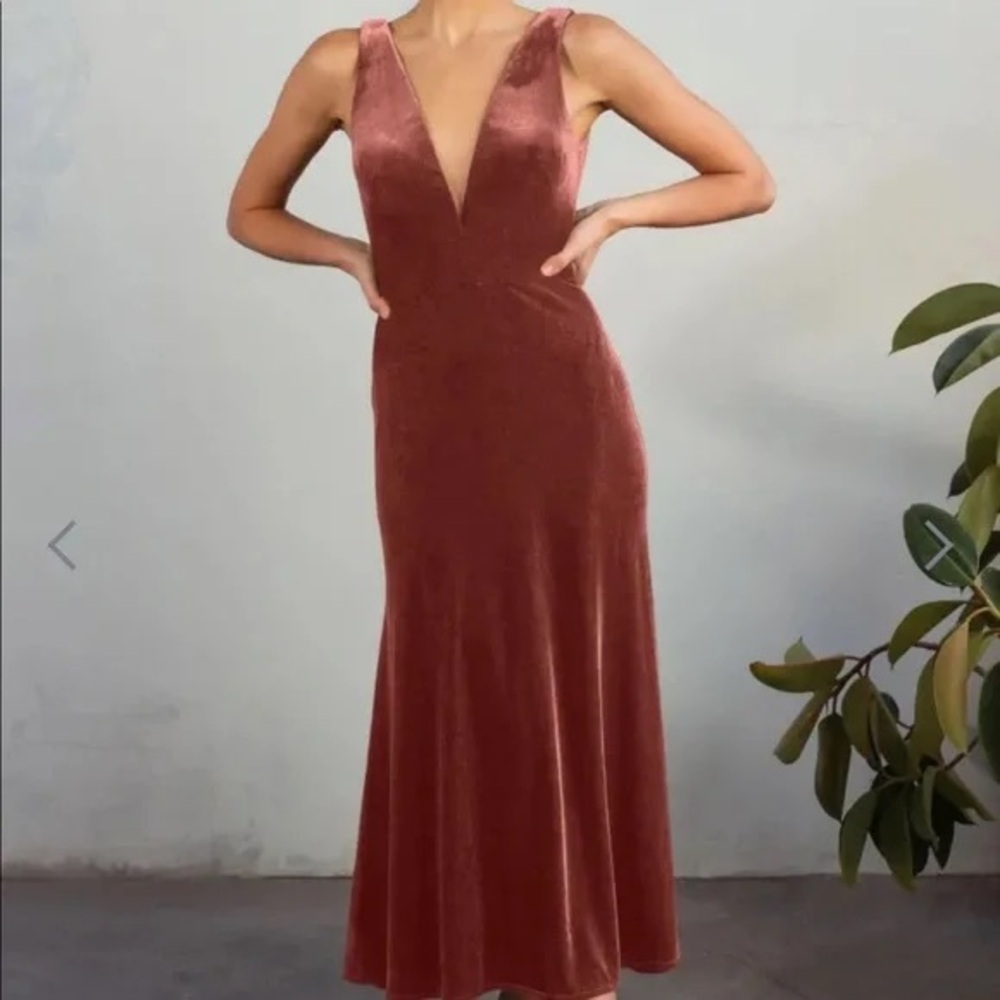 Jenny Yoo Logan Gown in Dusty Rose